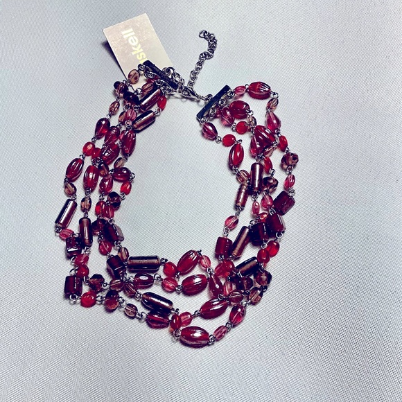 New! Haskell Multi-strand Necklace with a Variety of Beads in Pink & Rose Shades - Picture 1 of 1